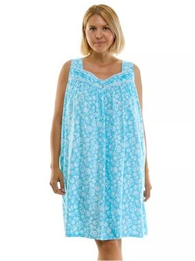 Croft & Barrow Light Aqua Floral Gown
